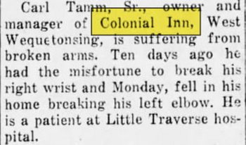 Colonial Inn - Nov 1946 Former Owner Breaks Arms (newer photo)